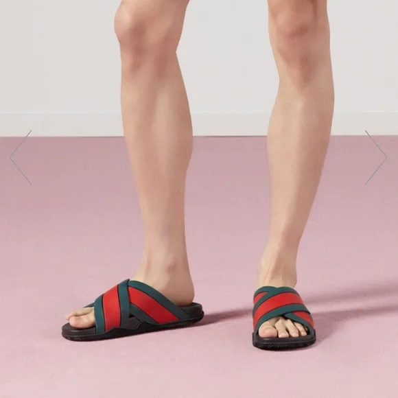 Gucci | Shoes | Gucci Mens Rubber Slide Sandal With Web  display picture 1